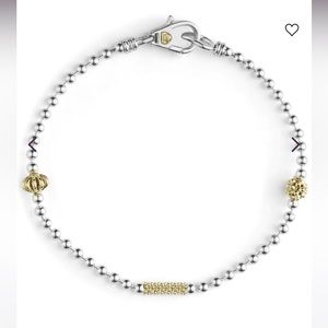 Lagos: Two Tone Caviar Beaded Bracelet